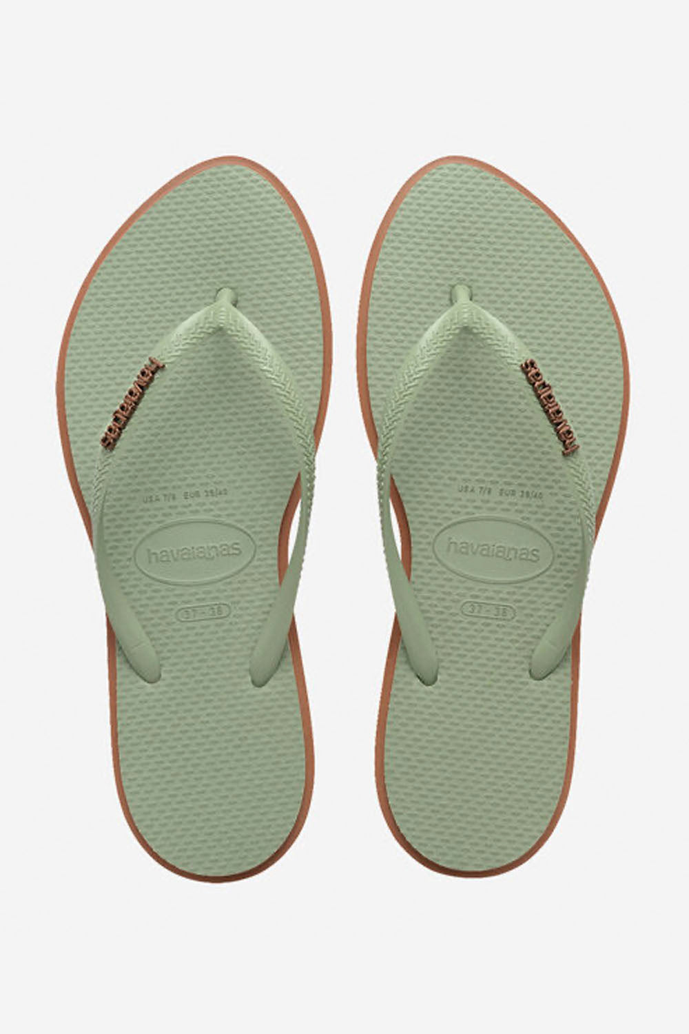 HAVAIANAS - SLIM POINT - RUST SMOKE GREEN - WOMAN