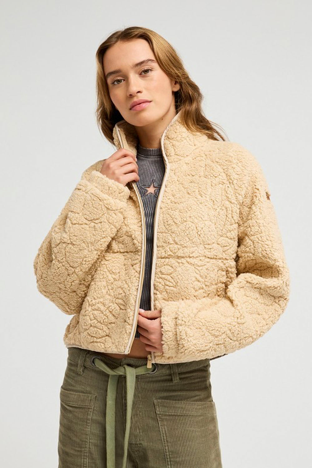 ROXY - BLURRY CLOUD POLAR FLEECE - PEEBLE OUTLINE MO