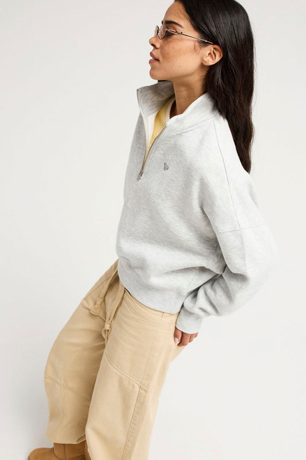 ROXY - EVERFREE FLEECE - LIGHT GREY HEATHER