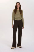 24COLOURS - BROWN STRIPED LONG SLEEVE TOP