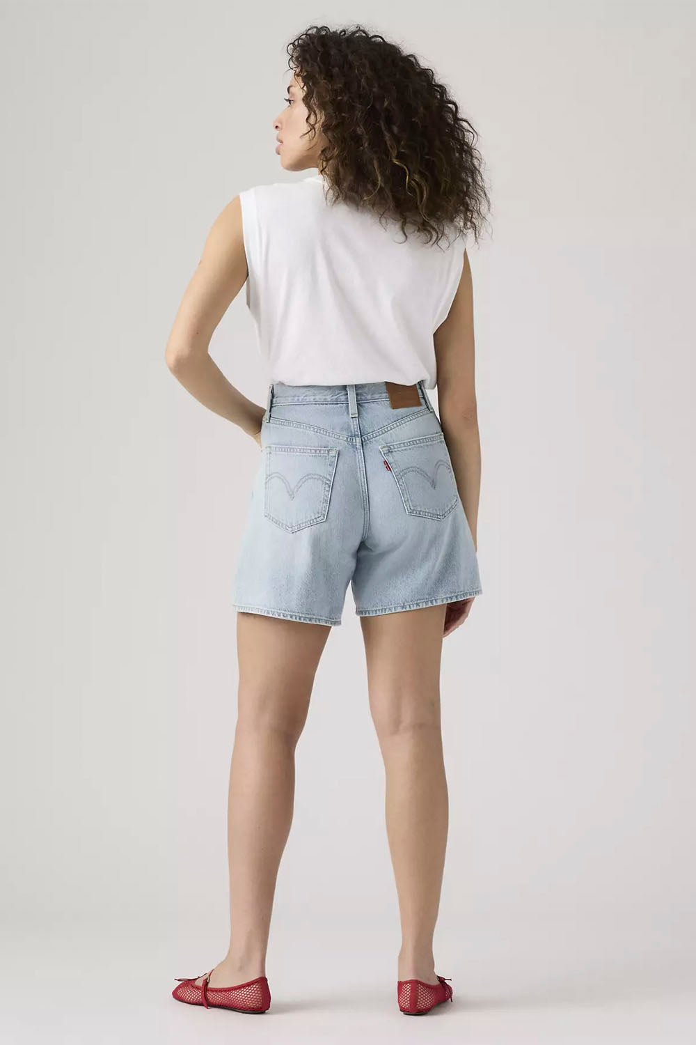 LEVIS - HIGH BAGGY SHORT - FAR AND WHITE