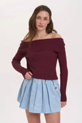 24COLOURS - HIGH NECKED PULLOVER - BORDEAUX