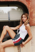 LA REINA BOARDSHORTS - MARINE STRIPES BOARDSHORT - WOMAN