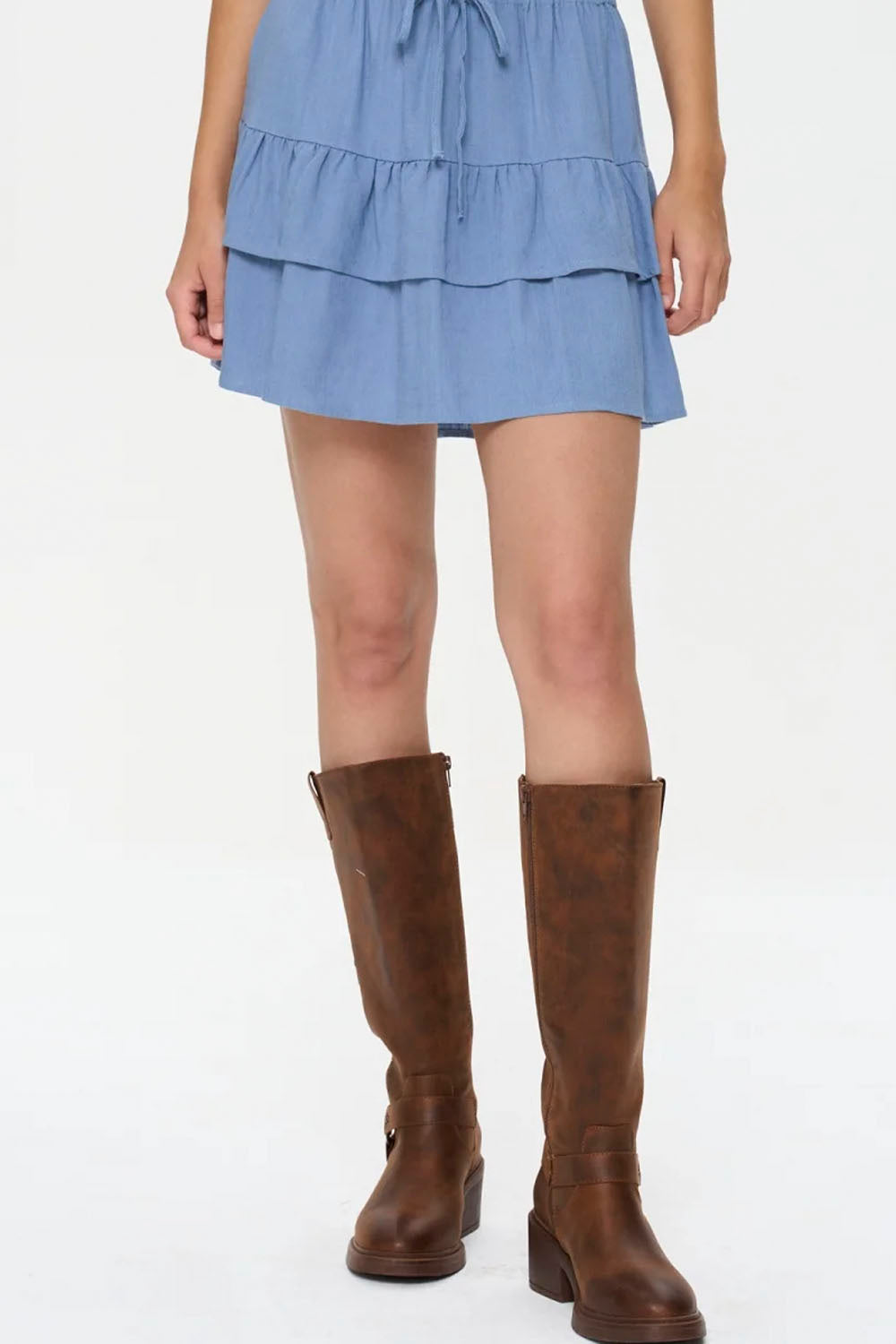 24COLOURS - RUFFLE BLUE SKIRT