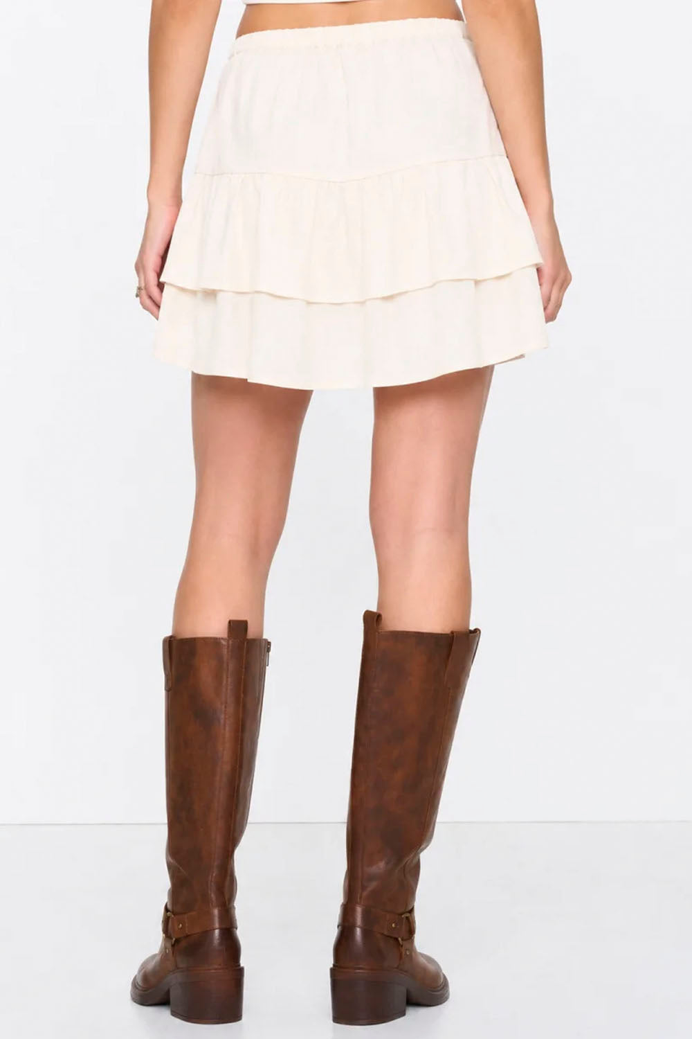 24COLOURS - RUFFLE WHITE SKIRT
