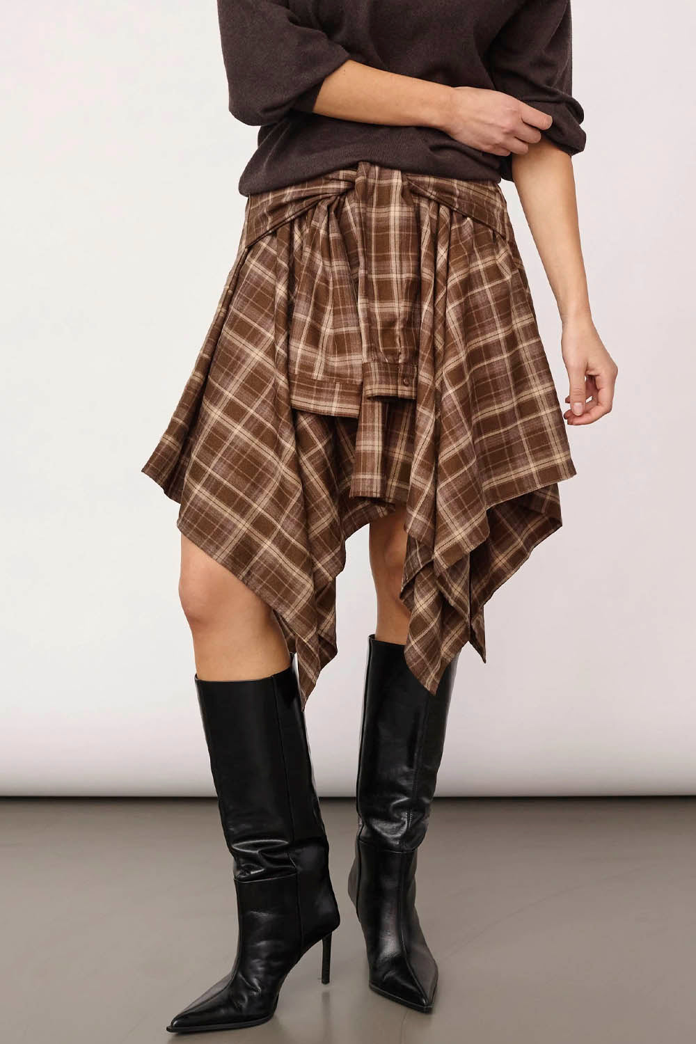 CO´COUTURE - DAGNYCC CHECK TIE SKIRT