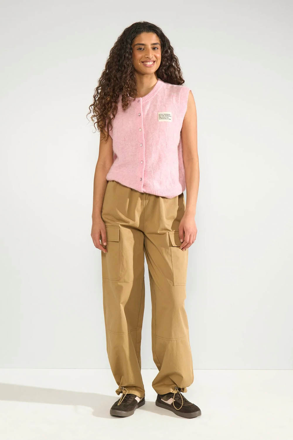 NÜMPH - NURIETTE CHECK VEST - PINK LADY