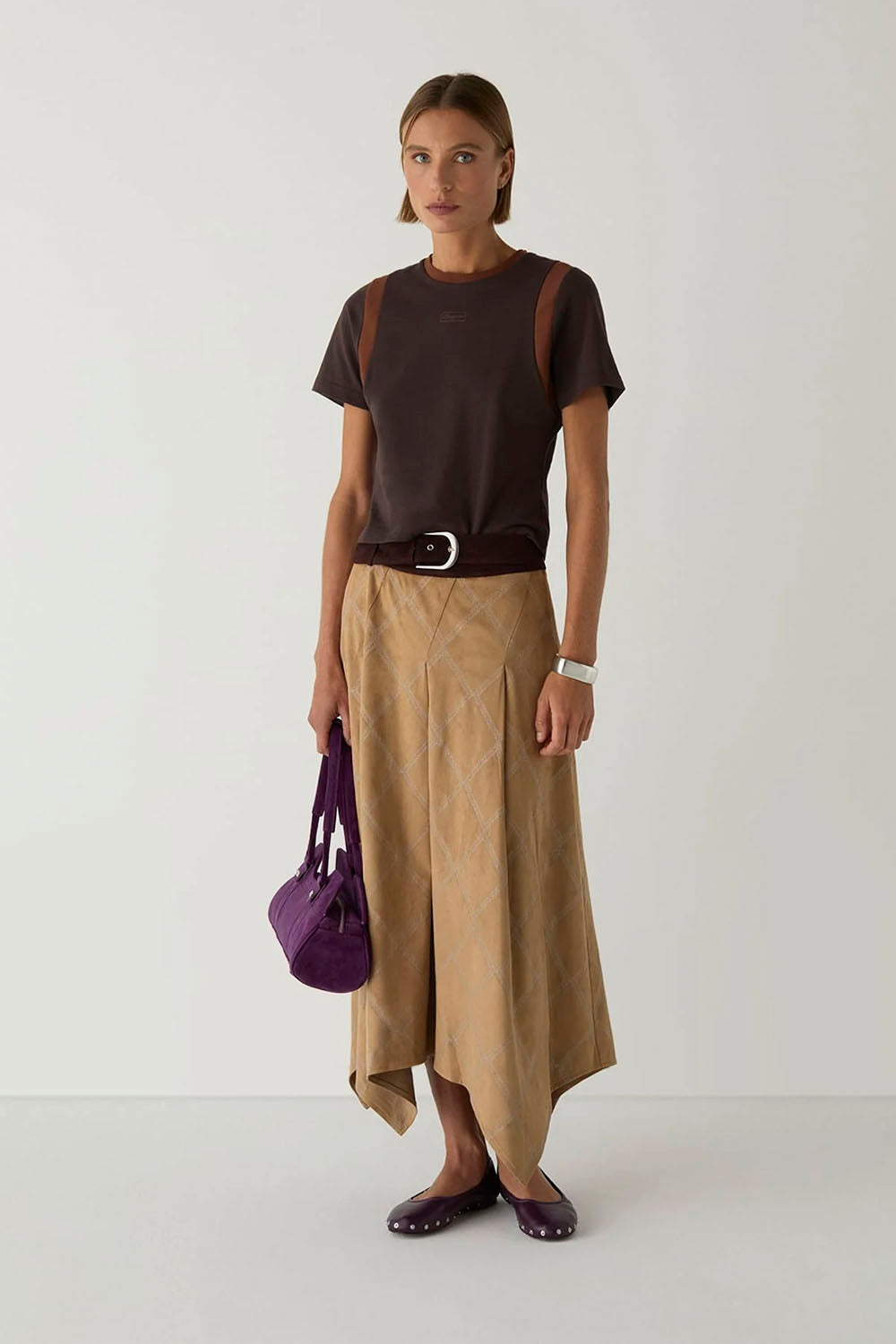 LAAGAM - LUMEA LOGO T-SHIRT - BROWN