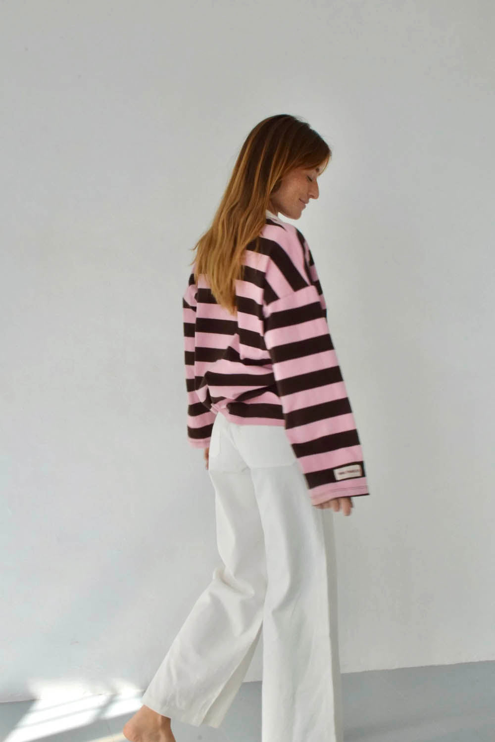 MIND TRAVELER BCN - FILIPA LONG SLEEVE POLO - BROWN PINK