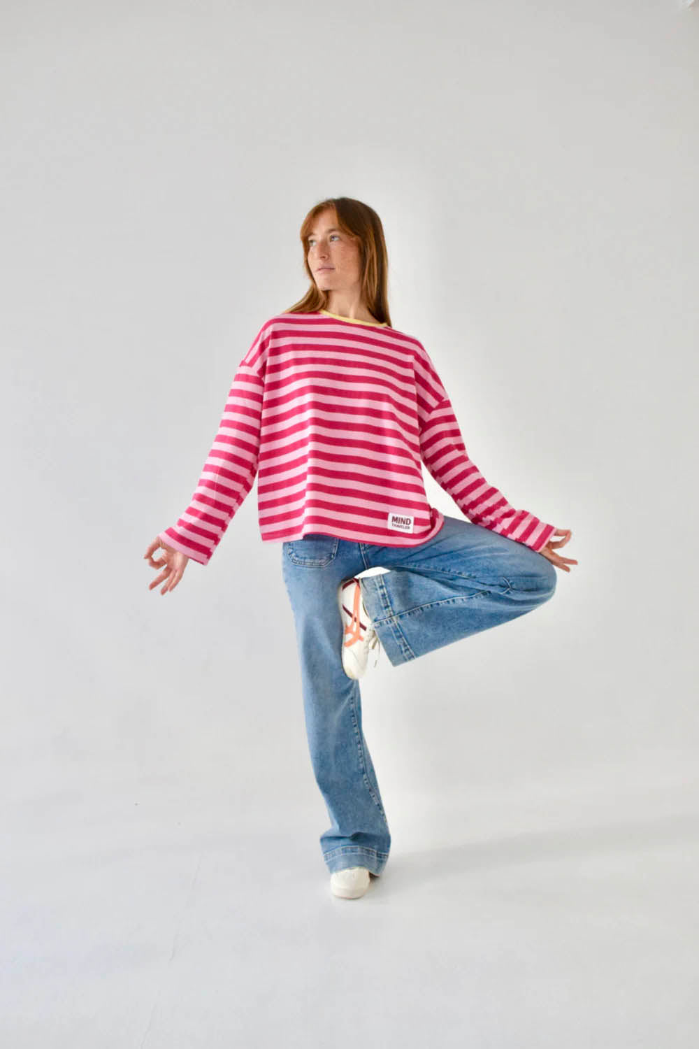 MIND TRAVELER BCN - NURIA LONG SLEEVE TEE - PINK FUCHSIA