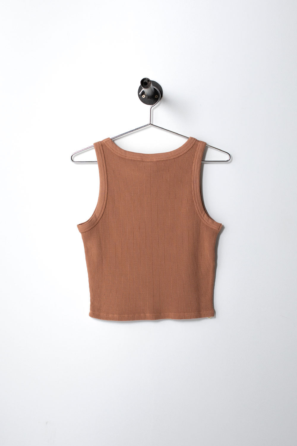 PUKAS SURF SHOP - NO DRAMA WAFFLE TANK TEE - MOCCA