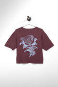 PUKAS SURF SHOP - WAVES AND FLOWERS TEE - AUBERGINE