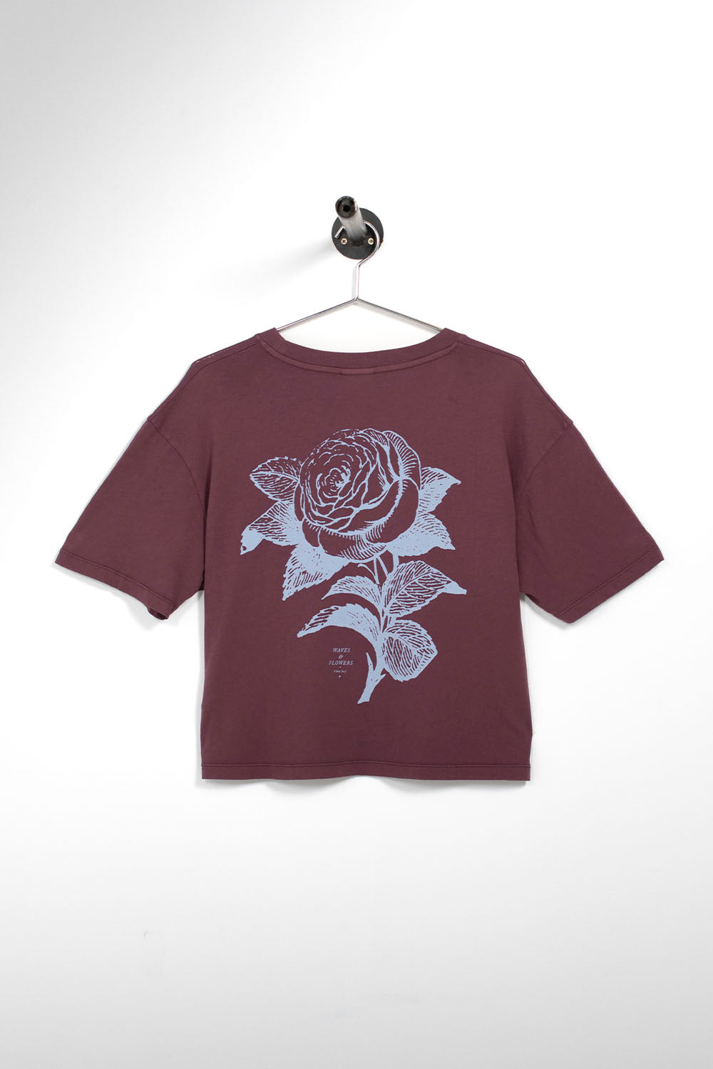 PUKAS SURF SHOP - WAVES AND FLOWERS TEE - AUBERGINE