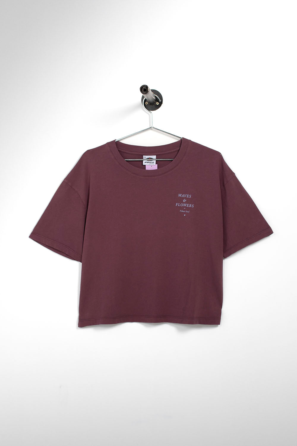 PUKAS SURF SHOP - WAVES AND FLOWERS TEE - AUBERGINE