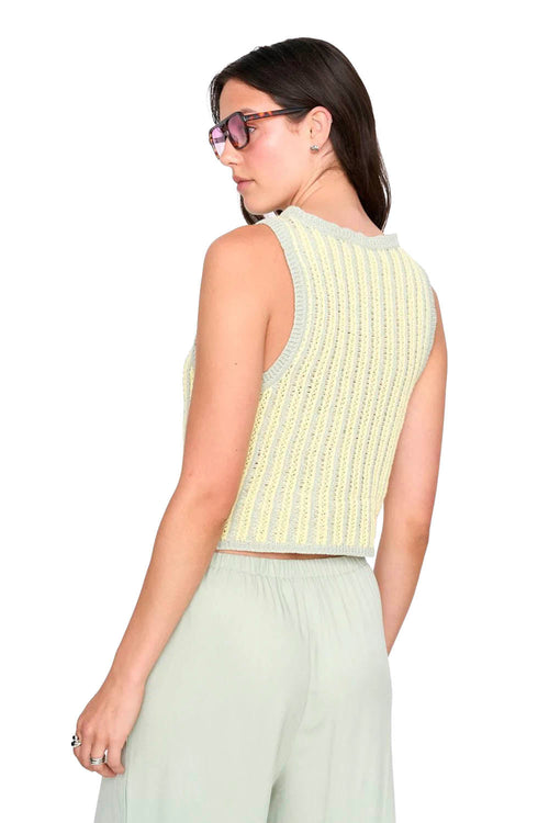 24COLOURS - STRIPED KNITTED TOP - GREEN