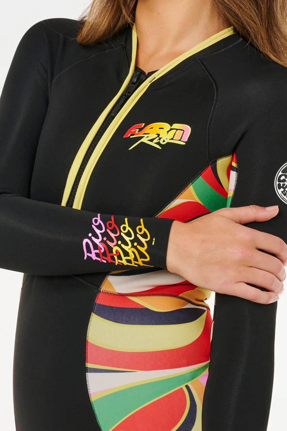 RIP CURL - G-BOMB - 1.5MM - FRONT ZIP - NEON WAVES - WOMAN