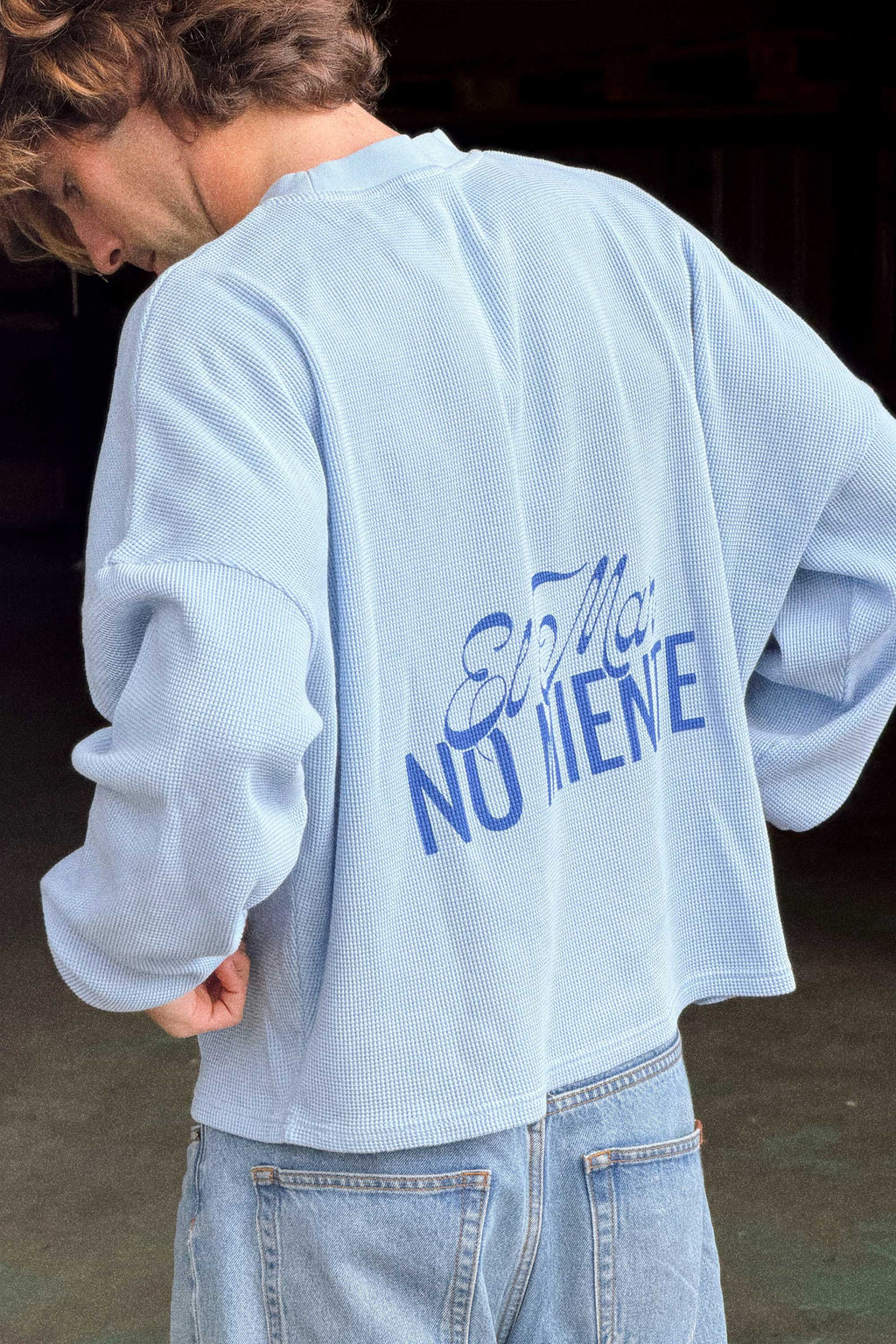PUKAS SURF SHOP - EL MAR WAFFLE LONG SLEEVE TEE - SKY
